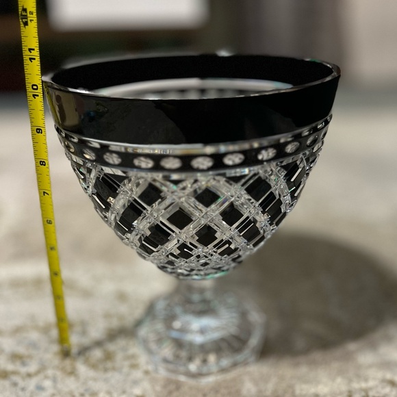 Ajka crystal black cut to clear. Bohemian crystal made in Hungary. - Picture 4 of 12